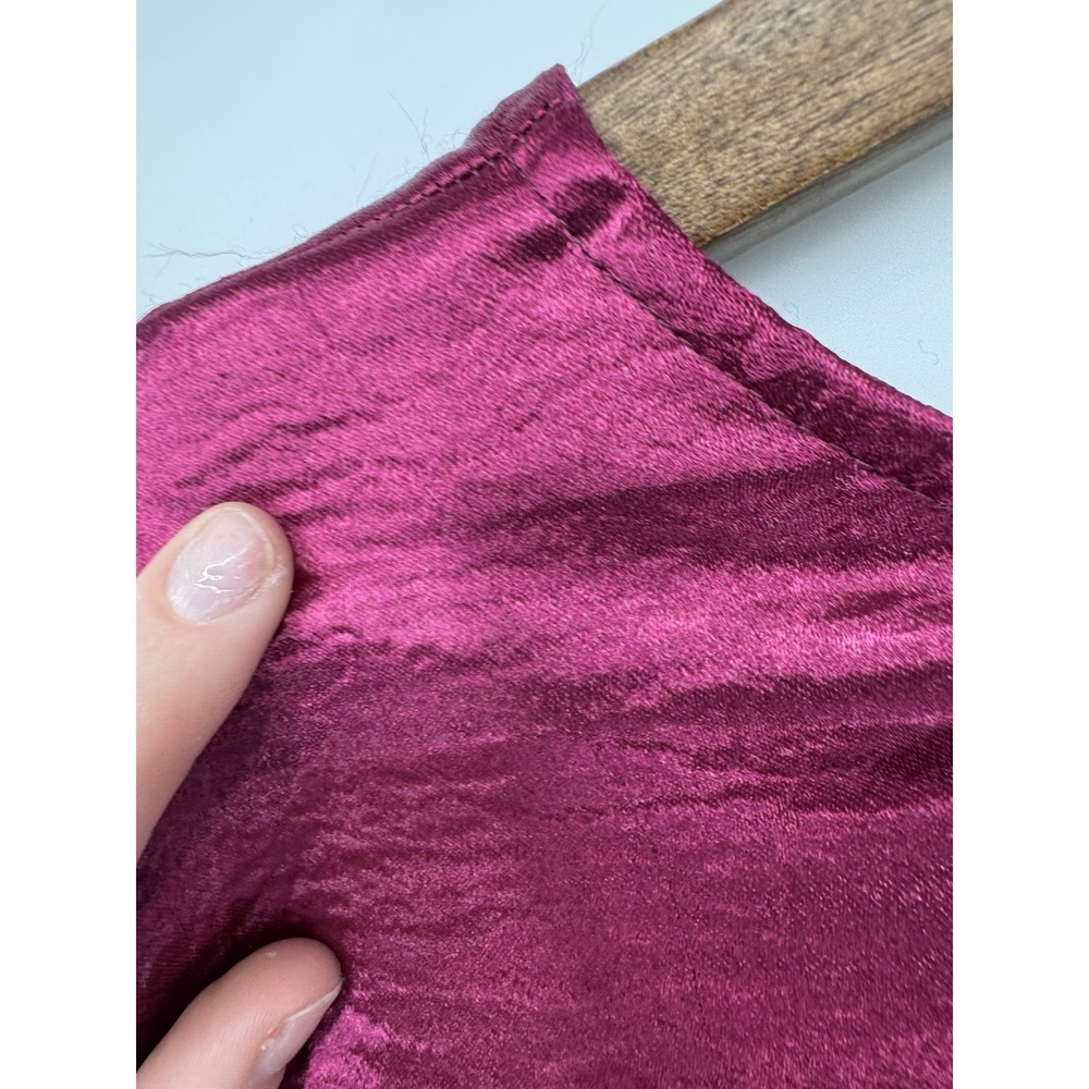 Ava & Viv Magenta Pink Satin Blouse 1X Jewel Tone Holiday Party Whimsigoth - Picture 7 of 11